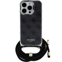 Guess 4G IML Printed Crossbody Case s uzicom za iPhone 16 Pro - siva