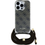 Guess 4G IML Printed Crossbody Case s uzicom za iPhone 16 Pro Max - smeđa