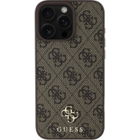 Guess 4G mala metalna maska s logotipom MagSafe za iPhone 16 Pro Max - smeđa