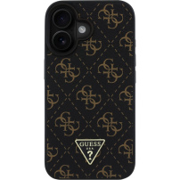 Guess 4G Triangle Metal Logo maska za iPhone 16 - crna