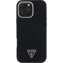 Guess Denim Triangle Logo maska s MagSafe za iPhone 16 Pro - crna