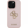 Guess Grained 4G Metal Logo Case za iPhone 16 Pro - Pink