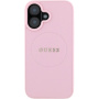 Guess Grained Classic Logo maska sa MagSafe za iPhone 16 - roza