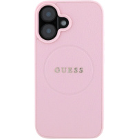 Guess Grained Classic Logo maska sa MagSafe za iPhone 16 - roza