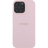 Guess Grained Classic Logo Cover sa MagSafe za iPhone 16 Pro - Pink