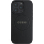 Guess Grained Classic Maska s logotipom MagSafe za iPhone 16 Pro Max - crna