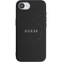 Guess Grained Classic Logo maskica s MagSafe za iPhone 16e / 17e - crna