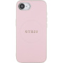Guess Grained Classic Logo maskica s MagSafe za iPhone 16e / 17e - ružičasta