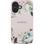 Guess Grained Magnolia maska sa uzorkom cvijeća i MagSafe za iPhone 16 - ružičasta