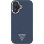 Guess Grained Triangle Logo Cover sa MagSafe za iPhone 16 - tamnoplava