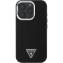 Guess Grained Triangle Logo Cover sa MagSafe za iPhone 16 Pro - crna