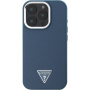 Guess Grained Triangle Logo Cover s MagSafe za iPhone 16 Pro Max - tamnoplava