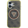 Guess IML 4G Glitter and Triangle Logo maska sa MagSafe za iPhone 16 - smeđa