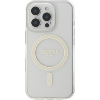 Guess IML Glitter Ring Cover s MagSafe za iPhone 16 Pro - prozirna