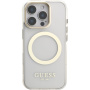 Guess IML Gold Outline maska s preklopnim stalkom i MagSafe za iPhone 16 Pro - prozirna
