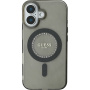 Guess IML Rhinestones Ring Cover s MagSafe za iPhone 16 - siva
