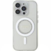 Guess IML Rhinestones Ring maska sa MagSafe za iPhone 16 Pro - prozirna