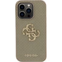 Guess Perforated 4G Glitter Metal Logo maska za iPhone 14 Pro Max - zlatni