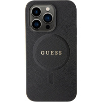 Guess Saffiano maska sa MagSafe za iPhone 15 Pro - crni