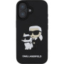 Karl Lagerfeld 3D Rubber Karl and Choupette maska za iPhone 16 - crna