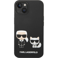 Karl Lagerfeld and Choupette silikonska maska pro iPhone 14 Plus - crni