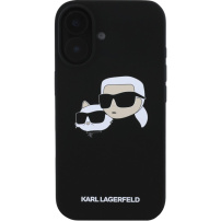 Karl Lagerfeld Silikonska maska Double Heads sa MagSafe za iPhone 16 Plus - crna