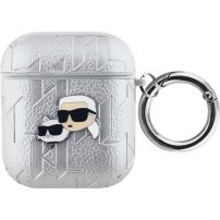 Karl Lagerfeld Reljefna maska Karl Head za AirPods 1 / 2 - srebrna