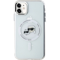 Karl Lagerfeld IML K&CH Heads metalni okvir s MagSafe za iPhone 11 - prozirni