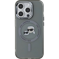 Karl Lagerfeld IML K&CH Heads metalni okvir s MagSafe za iPhone 15 Pro Max - crni