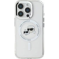 Karl Lagerfeld IML K&CH Heads Metal Frame Cover s MagSafe za iPhone 16 Pro - prozirna