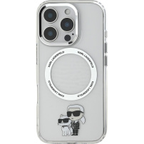 Karl Lagerfeld IML Karl and Choupette maska s MagSafe za iPhone 16 Pro Max - prozirna