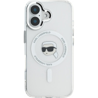 Karl Lagerfeld IML Karl Head Metal Frame Cover s MagSafe za iPhone 16 - prozirna