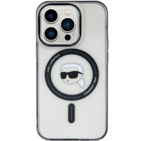 Karl Lagerfeld IML Karl's Head maska sa MagSafe za iPhone 15 Pro - crna