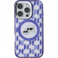 Karl Lagerfeld IML Monogram K&CH maska za glavu s MagSafe za iPhone 16 Pro Max - ljubičasta
