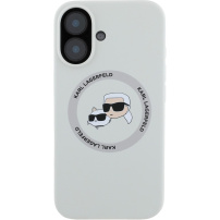 Karl Lagerfeld Silikonska maska K&CH Heads sa MagSafe za iPhone 16 - bež