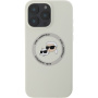 Karl Lagerfeld Silikonska maska K&CH Heads sa MagSafe za iPhone 16 Pro - bež