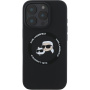 Karl Lagerfeld Silikonska maska K&CH Heads sa MagSafe za iPhone 16 Pro Max - crna