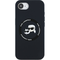 Karl Lagerfeld K&CH Heads silikonska maskica s MagSafe za iPhone 16e / 17e - crna