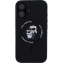 Karl Lagerfeld Silikonska maska Karl and Choupette sa MagSafe za iPhone 16 Plus - crna