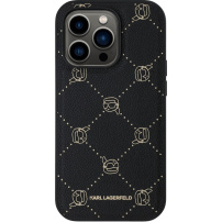 Karl Lagerfeld Karl Heads Pattern Cover sa MagSafe za iPhone 14 Pro Max - crna