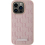 Karl Lagerfeld Monogram metalna maska s logotipom MagSafe za iPhone 14 Pro Max - roza