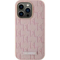 Karl Lagerfeld Monogram metalna maska s logotipom MagSafe za iPhone 14 Pro Max - roza