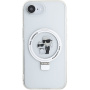 Karl Lagerfeld Ringstand Karl and Choupette maskica s preklopnim stalkom i MagSafe za iPhone 16e / 17e - prozirna