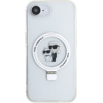 Karl Lagerfeld Ringstand Karl and Choupette maskica s preklopnim stalkom i MagSafe za iPhone 16e / 17e - prozirna