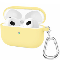 Silikonski omot sa karabinjerom za AirPods 3 - žuti