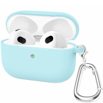 Silikonski omot sa karabinjerom za AirPods 3 - tirkizni