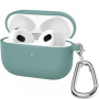 Silikonski omot sa karabinjerom za AirPods 3 - tamno zeleni