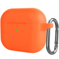 Silikonski zaštitni etui s karabinom za AirPods 3 - narančasti
