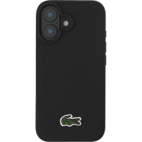 Lacoste Iconic Petit Pique Woven Logo Cover s MagSafe za iPhone 16 - crna