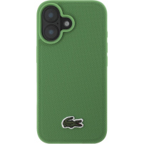 Lacoste Iconic Petit Pique Woven Logo Cover s MagSafe za iPhone 16 Plus - zelena